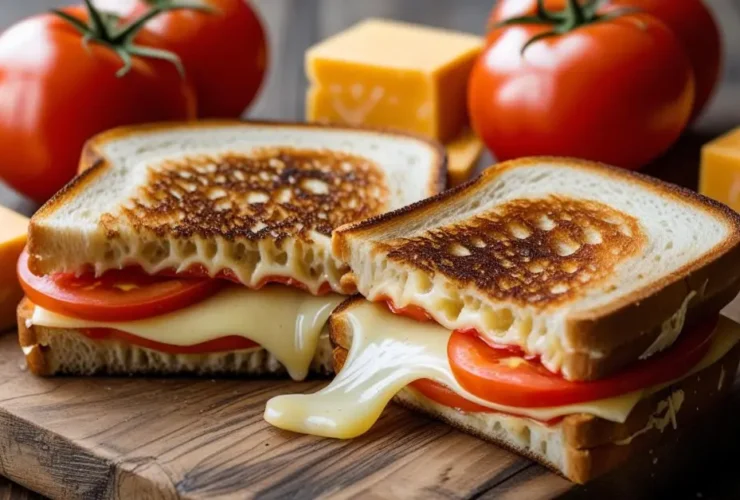 How to Make the Perfect Grilled Cheese and Tomato Sandwich (Plus Expert Tips & Creative Variations) 183 Perfect grilled cheese and tomato sandwich with melted cheese and fresh tomatoes