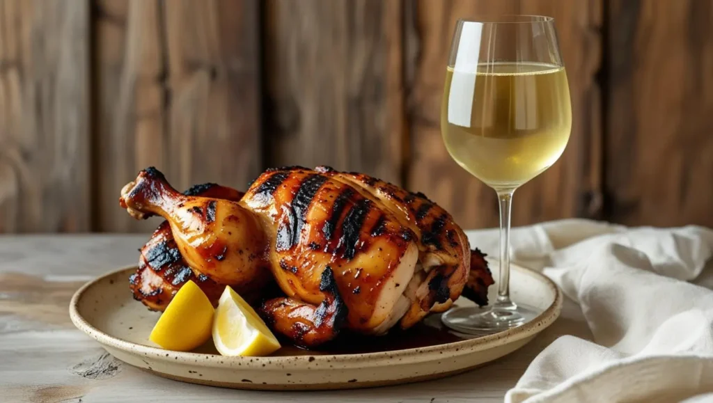 Best Wines to Pair with BBQ: Bold Bottles for Every Smoked Meat 184 Sparkling wine with grilled BBQ chicken.