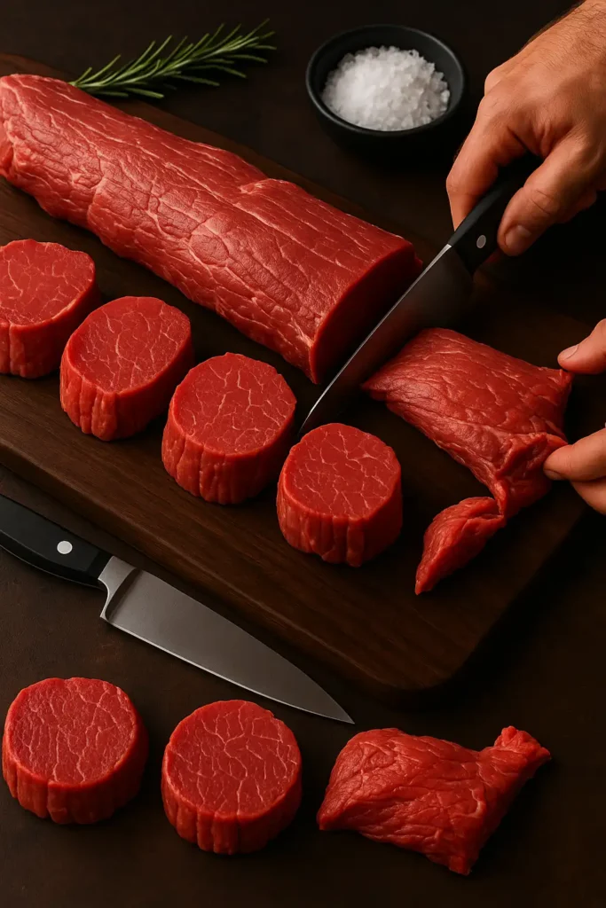 Filet Mignon Masterclass: DIY Butcher & Cook Your Own Center Cut Beef Tenderloin 57 raw center cut filet mignon