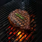 alt="Grill ribeye steak on charcoal grill step by step"