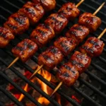 Sticky Honey BBQ Chicken Skewers (Grilled)