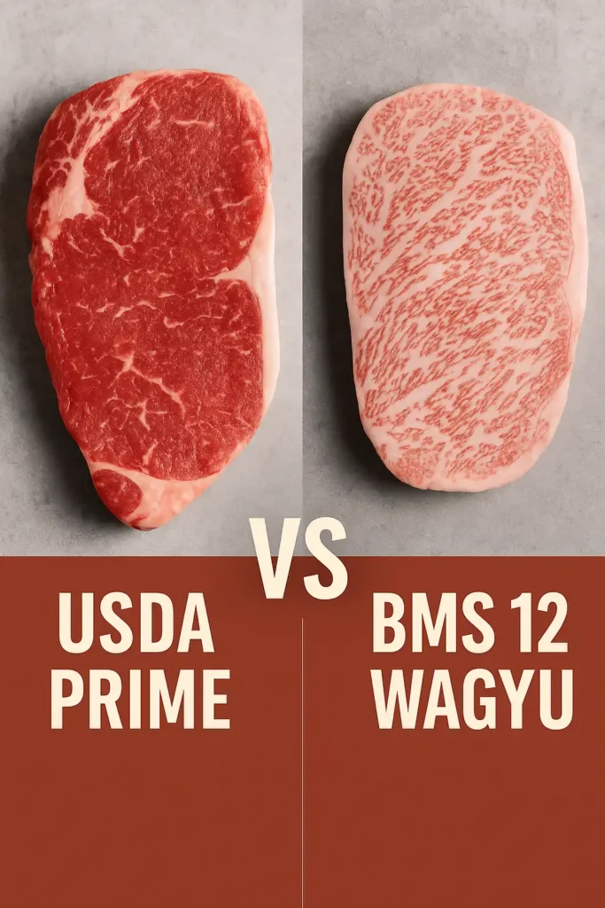 The Ultimate Carnivore’s Guide to Japanese Wagyu: Types, Grades & How to Cook the World’s Finest Beef 111 Comparison of USDA Prime and to BMS 12 Wagyu chart