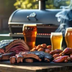 The best beer to pair with BBQ meats like brisket, ribs, and wings, served with smoked sides and sauces