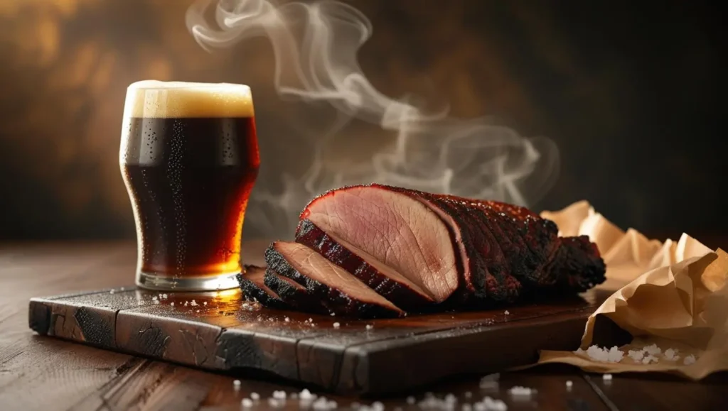 Stout beer with smoked brisket – beer BBQ pairing